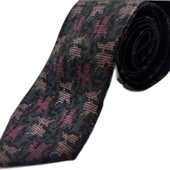 Valentino Silk Tie Handmade Vintage Made Italy Silk Mens Tie Abstract - Picture 1 of 5